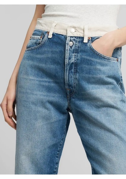 Kadın Mavi Düz Kesim Jean Pantolon fırsatları