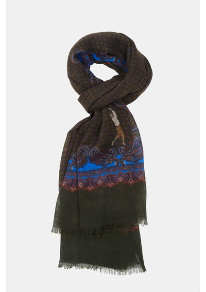 Erkek Yeşil Yün Kaşkol