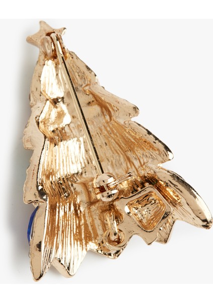 Yılbaşı Ağacı Temalı Taş Detaylı Broş fiyatları