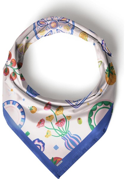 Akdeniz Esintili Sardalya Desenli Bandana Fular indirimleri