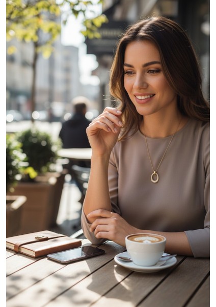 Oval Çember Figürlü Zirkon Taşlı 14 Ayar Altın Kolye fırsatları