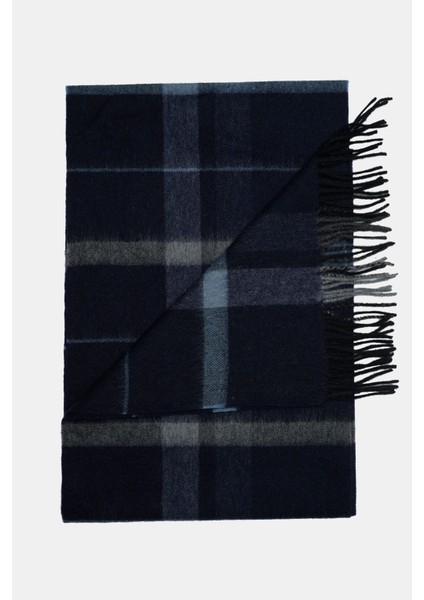 Erkek Lacivert Yün Kaşkol