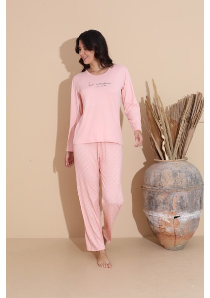 20452 Bayan Milan Pijama Takımı--Yavru Ağzı--