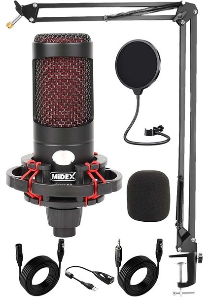 Cxn-30 Paket-1 Condenser Mikrofon Stand Pop Filtre Seti