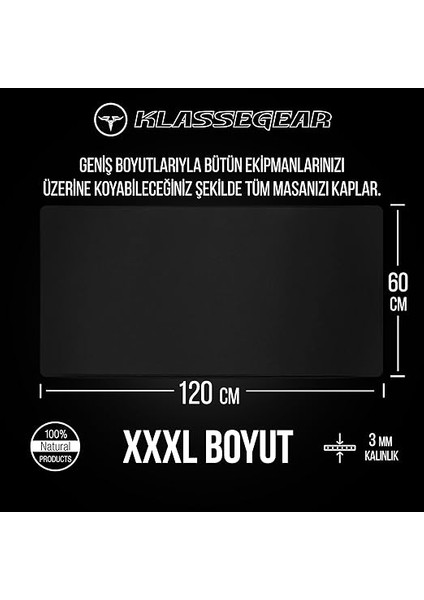 Pro Black Edition - Dikişli Kenar 70X30, 90X40, 100X50 ve 120X60 cm Oyuncu Gaming Mouse Pad (Siyah, 120X60 Cm) fiyatları