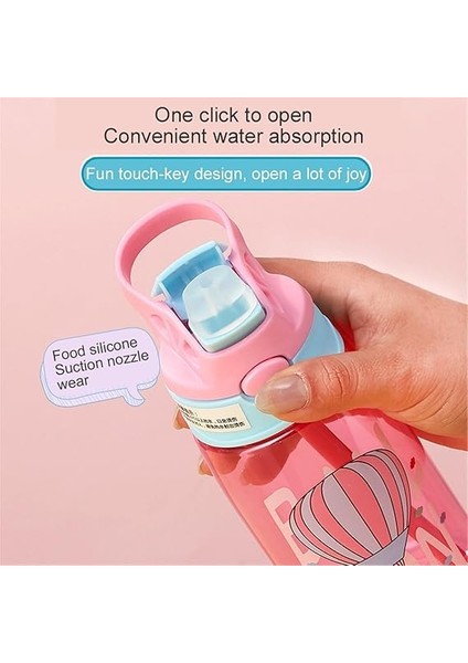 Flip Pipetli Çocuk Su Şişesi, 480ML Çocuk Içme Suyu Şişesi, Taşıma Saplı ve Kolay Düğmeli Bpa Içermeyen Su Şişesi, Okul ve Spor Için Sızdırmaz Çocuk Su Şişesi fiyatları