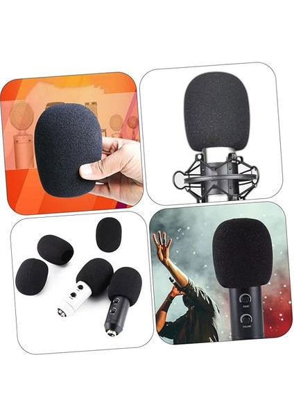 4ADET Sünger Mikrofon Kapağı El Tipi Mikrofonlar Için Rüzgar Yüksek Elastikiyet ve Kolay ile Mikrofon Koruyucu indirimleri