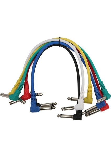 Gitar Yama Kablosu, 6 Adet Efekt Kablosu Renk Korumalı Gürültü Azaltma Pedalı Patch Kabloları Elektro Gitar Bas Için