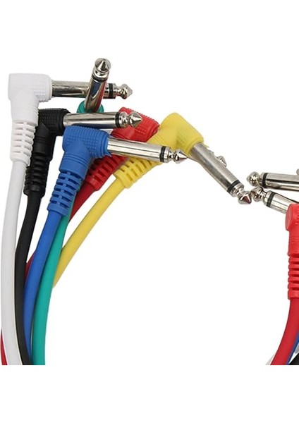 Gitar Yama Kablosu, 6 Adet Efekt Kablosu Renk Korumalı Gürültü Azaltma Pedalı Patch Kabloları Elektro Gitar Bas Için indirimleri
