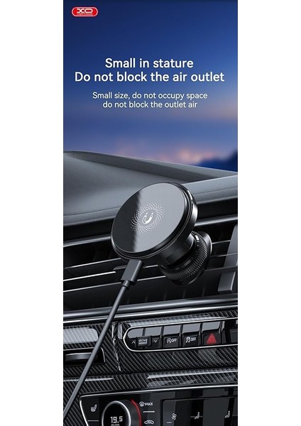 CX015 Magsafe ile Uyumlu Hızlı Şarj Araç Içi Telefon Tutucu, 15W Kablosuz Şarj, 360° Dönebilen, Havalandırma Montajlı, Siyah indirimleri