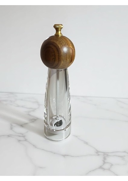 Başlıklı Cam Baharat ve Tuz Değirmeni – Ayarlanabilir Öğütme Mekanizması