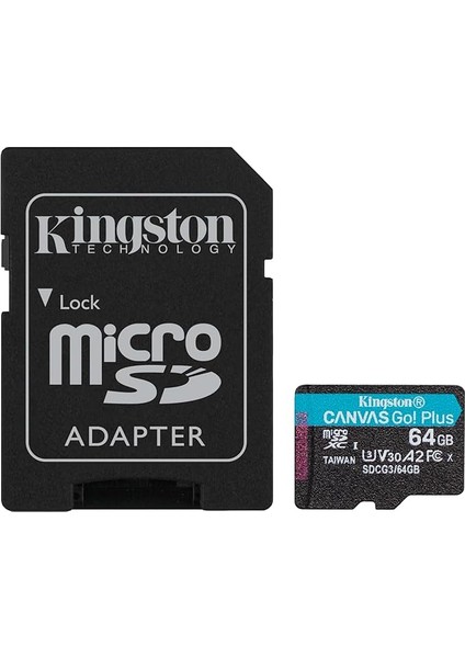 Canvas Go! Plus 64GB Microsd Hafıza Kartı, SDCG3/64GB, 170MB/S - 70MB/S Okuma - Yazma, Uhs-I, U3, V30, A2