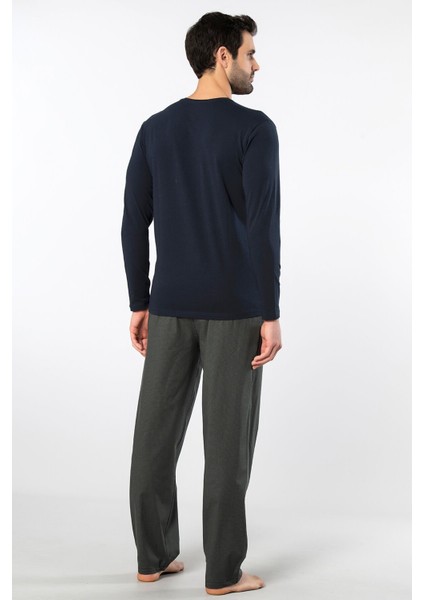 Erkek Poplin O Yaka Uzun Kollu Pijama Takımı 2239/YEŞIL 5 modelleri