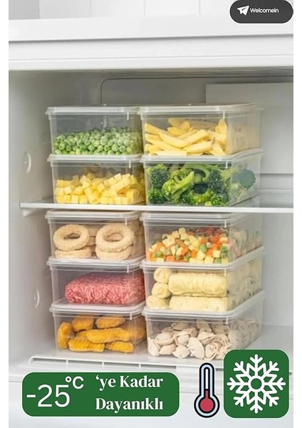 5 Adet 2 Lt. 5 Adet 1 Lt. Kendinden Kapaklı Derin Dondurucuya Uygun Buzluk Saklama Kabı Düzenleyici modelleri