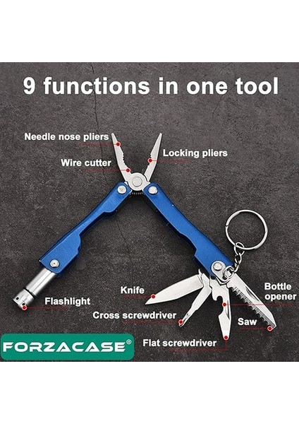 Çok Amaçlı 9in1 Katlanabilir Mini Pense Çok Fonksiyonlu Katlanır Metal Çakı - FC505 modelleri