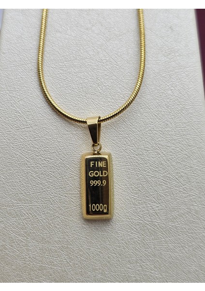 Xuping Külçe Model Kolye Büyük Boy Oval Kenar