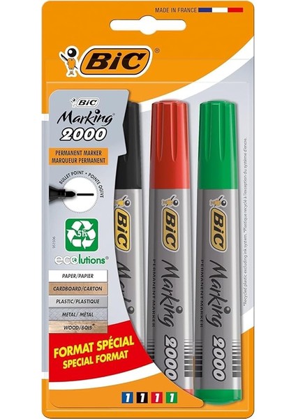 Intensity Marker 2000 Yuvarlak Uçlu Permanent Markör 4'lü Blister, 4 Farklı Renk, 1.7 mm Uç