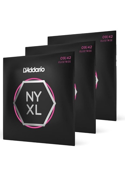 NYXL0942-3P Elektro Gitar Tel Seti, 3 Lü Super Light