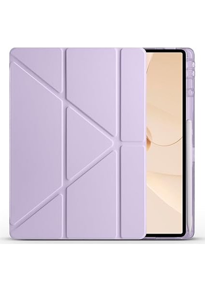 Huawei ile Uyumlu Matepad 12X Kılıf Zore Tri Folding Kalem Bölmeli Standlı Kılıf Lila fiyatları