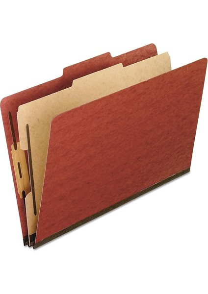 Baskılı Sınıflandırma Dosyası, 1 Bölücü, 5 cm Gömme Bağlantılı, A4 Boy, Kırmızı, 10'lu Paket