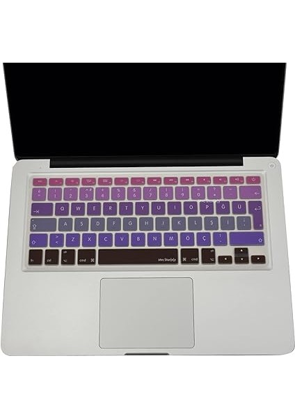 Macbook Air Pro Klavye Koruyucu (Türkçe Q) Ombre (Eski Usb’li Model 2008/2017 Yılı) ile Uyumlu Pembe Mavi modelleri