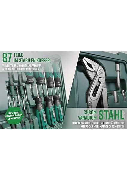 Mannesmann M29084 Alet Çantası, Donanım, 87 Parça modelleri