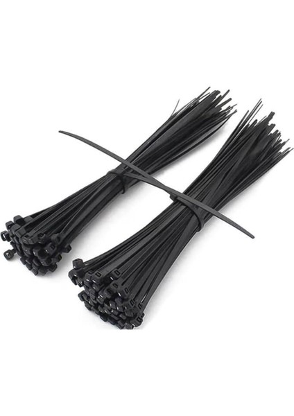 3,6X300 Siyah Kablo Bağı & Plastik Kelepçe & Cırt Kelepçe 100 Adet (Paket)