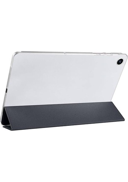 Samsung Tablet ile Uyumlu Tablet Kılıfı Smart Cover Uyku Modlu Standlı Arkası Sert Şeffaf Kapak (Siyah, Galaxy Tab A9 X110) fiyatları