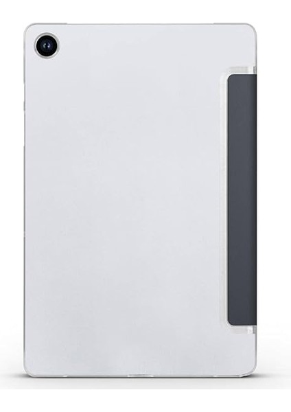 Samsung Tablet ile Uyumlu Tablet Kılıfı Smart Cover Uyku Modlu Standlı Arkası Sert Şeffaf Kapak (Siyah, Galaxy Tab A9 X110) indirimleri