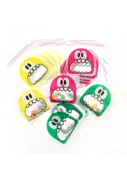 Karışık Canavar Desenli Bantlışeffaf Poşet, 10X15 cm 250 Adet