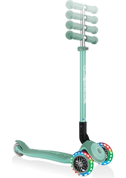 3 Wheels Primo Katlanabilir Plus Lights Scooter Jr 439-206 Scooter Gençler, Üniseks, Yeşil, Tek Beden