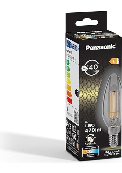 E14 Dim Edilebilir Filaman Lamba 4W 470LM 2700K Clear fiyatları