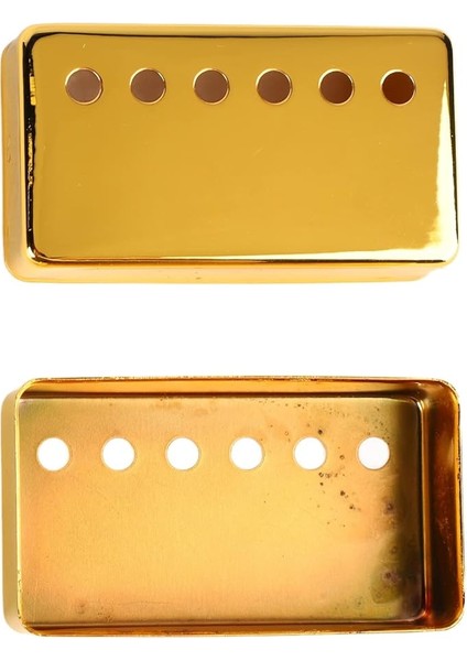 2 Adet Altın 6 Delik Gitar Manyetik Kapak Gitar Humbucker Manyetikler Cilalı Tek Çift Bobin Elektro Gitar Manyetik Kapak