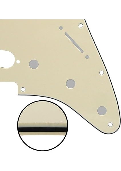 Sss Style Pickguard ve Tremolo Cavity Cover Back Plate 11 Delikli Set Abd/meksika Standart St Gitar Parçaları Için, 3 Katmanlı Krem indirimleri