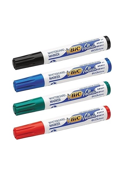 Velleda 1701 Eco Yuvarlak Uçlu Beyaz Tahta Kalemi 4'lü Blister Karışık Renkler fiyatları