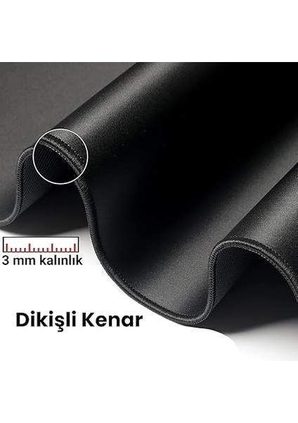 Classic Mouse Pad 90X40 - Büyük Boy Mousepad Kaymaz Taban Baskısız - Siyah Fare Altlığı Dikişli Kenar Baskısız Ofis Tipi Masa Koruyucu - Gaming Fare Klavye Altlığı (90X40) fiyatları