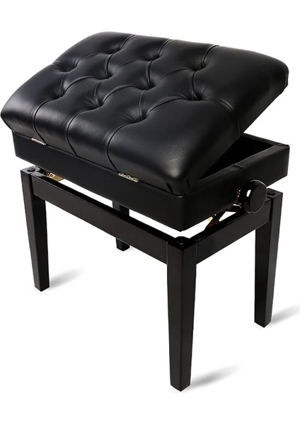 Suni Deri Piyano Taburesi Masif Ahşap Solo Piyano Tezgahı Çocuklar ve Yetişkinler Için 10 cm Yüksekliği Ayarlanabilir
