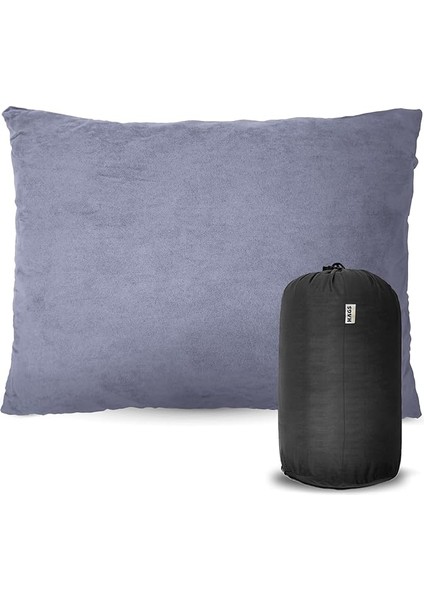 Kamp Yastığı, Seyahat Yastığı, Silikon Elyaf Dolgulu Hafif Küçük Yastık, Orta Sertlikte, Nefes Alabilir Kılıf, Kamp, Uçak ve Araba Yolculuk Için Ideal 30X45CM Polar Antrasit