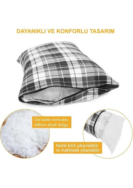Kamp Yastığı, Seyahat Yastığı, Silikon Elyaf Dolgulu Hafif Küçük Yastık, Orta Sertlikte, Nefes Alabilir Kılıf, Kamp, Uçak ve Araba Yolculuk Için Ideal 30X45CM Polar Antrasit indirimleri