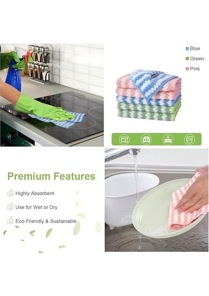Mikrofiber Temizleme Bezleri, 6 Adet Süper Emici Mikrofiber Temizleme Bezi, Yeniden Kullanılabilir Mikrofiber Bulaşık Bezleri, Ev, Mutfak Için Çok Amaçlı Temizlik Havluları, Boyut 25 x 25 cm modelleri