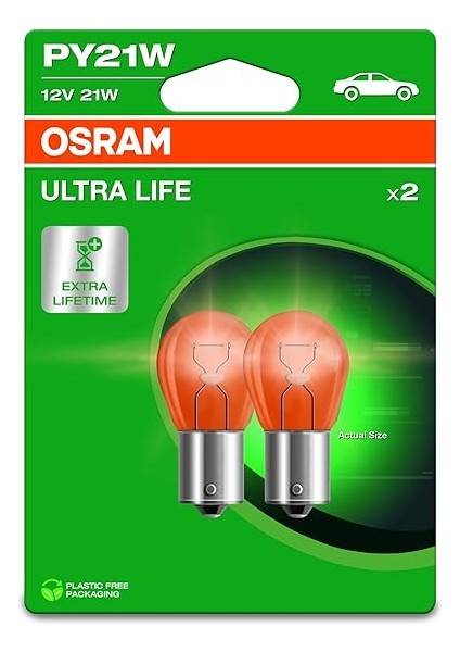 Ultra Lıfe, PY21W, Çift Blister, (2 Lamba), Beyaz fiyatları