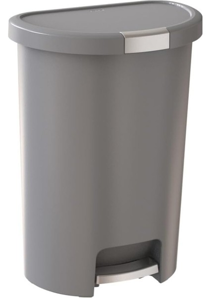 Deco 13 Galon Step-On Çöp Kutusu ve Kapaklı Geri Dönüşüm Kutusu, Mutfak Atıkları Için, Gümüş