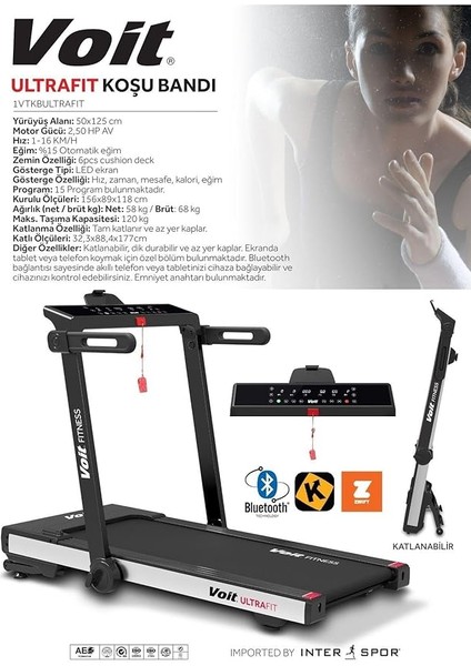 Otomatik Eğimli Koşu Bandı, 16KM Hız, Bluetooth Bağlantılı, 120KG Kapasite indirimleri