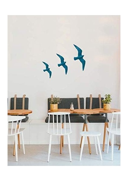 3' Lü Turkuaz Kuş Duvar Süsü modelleri