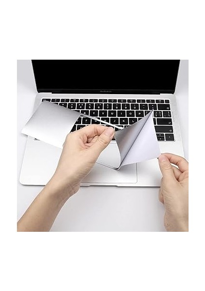 Macbook Air M2-M3 Kılıf 13.6 Inç Koruyucu Sticker Touchpad (Touchıd'li Air) A2681 A3113 ile Uyumlu Gümüş modelleri