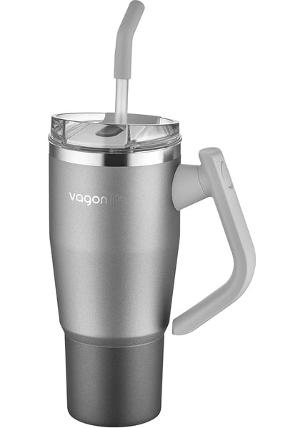 Rotate Handle Tumbler Cup 0.94ML/34OZ Pipetli/rahat Içim Vakumlu Paslanmaz Çelik TERMOS-FFVGN1007-950ML