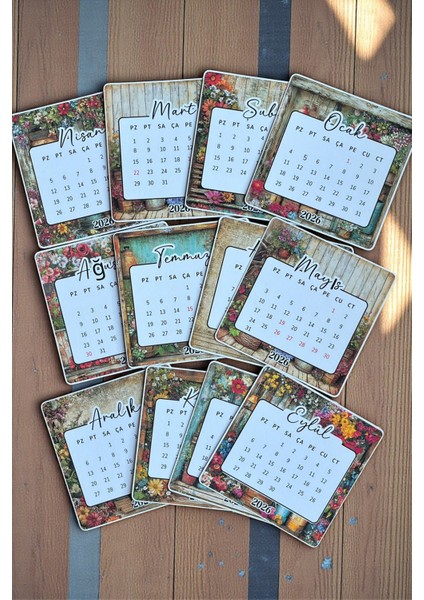 2026 Vintage Mini Masa Takvimi/ahşap Ayaklı/hediyelik/yeni Yıl Hediyesi/ölçülere Dikkat Edelim modelleri