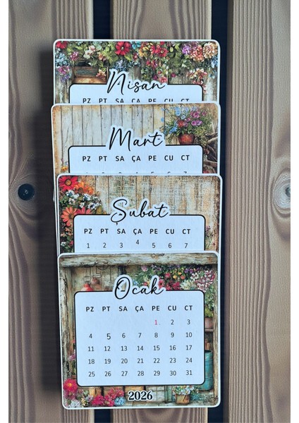 2026 Vintage Mini Masa Takvimi/ahşap Ayaklı/hediyelik/yeni Yıl Hediyesi/ölçülere Dikkat Edelim fırsatları