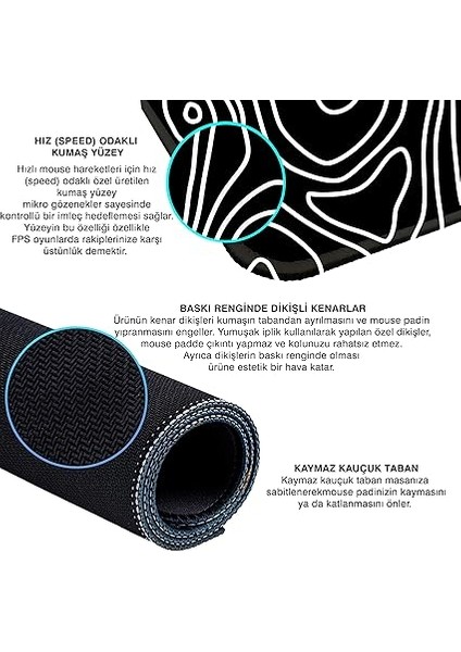 Gaming Mouse Pad Xxl Büyük Oyuncu Speed Siyah Topo (90X40 Cm, 3mm Kalınlık) modelleri