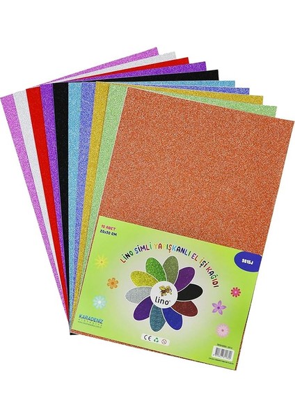 Simli Yapışkanlı El Işi Kağıdı 10'lu 20 x 30 cm